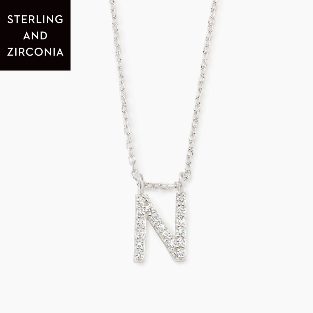 Swarovski Touchstone Crystal Initial N Necklace | Sterling Silver Zirconia | NIB